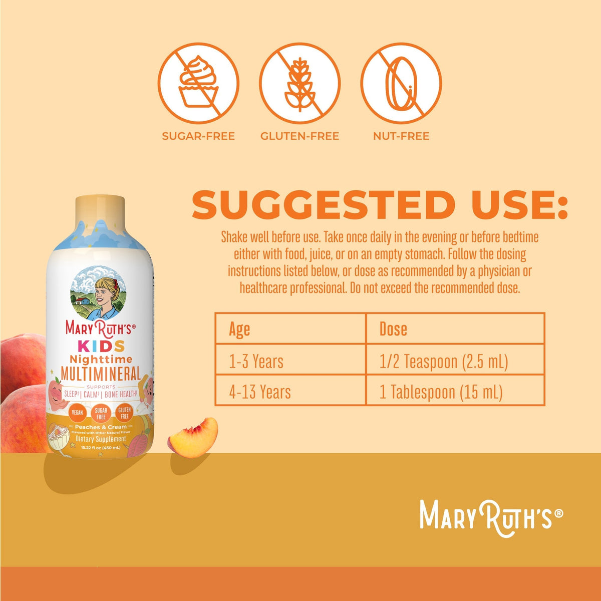 Kids Liquid Triad Of Health Kids Liquid Nighttime Multimineral 15oz Suggested Use