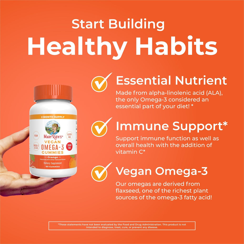 Vegan Omega-3 Gummies (Orange) 60 Count Healthy Habits