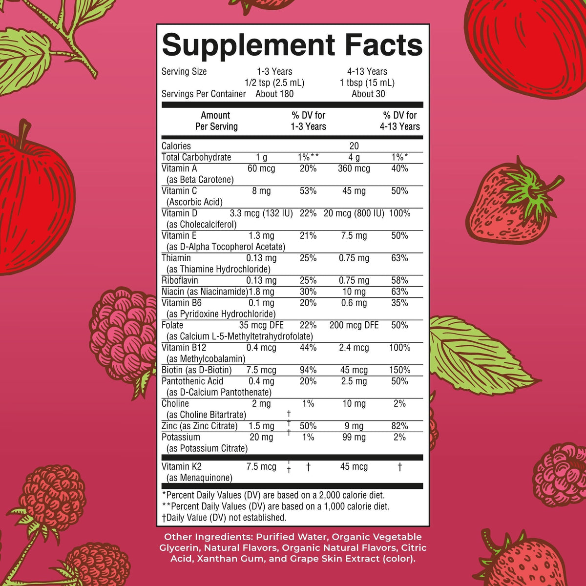 Kids Liquid Triad Of Health Kids Liquid Morning Multivitamin 15oz Supplement Facts