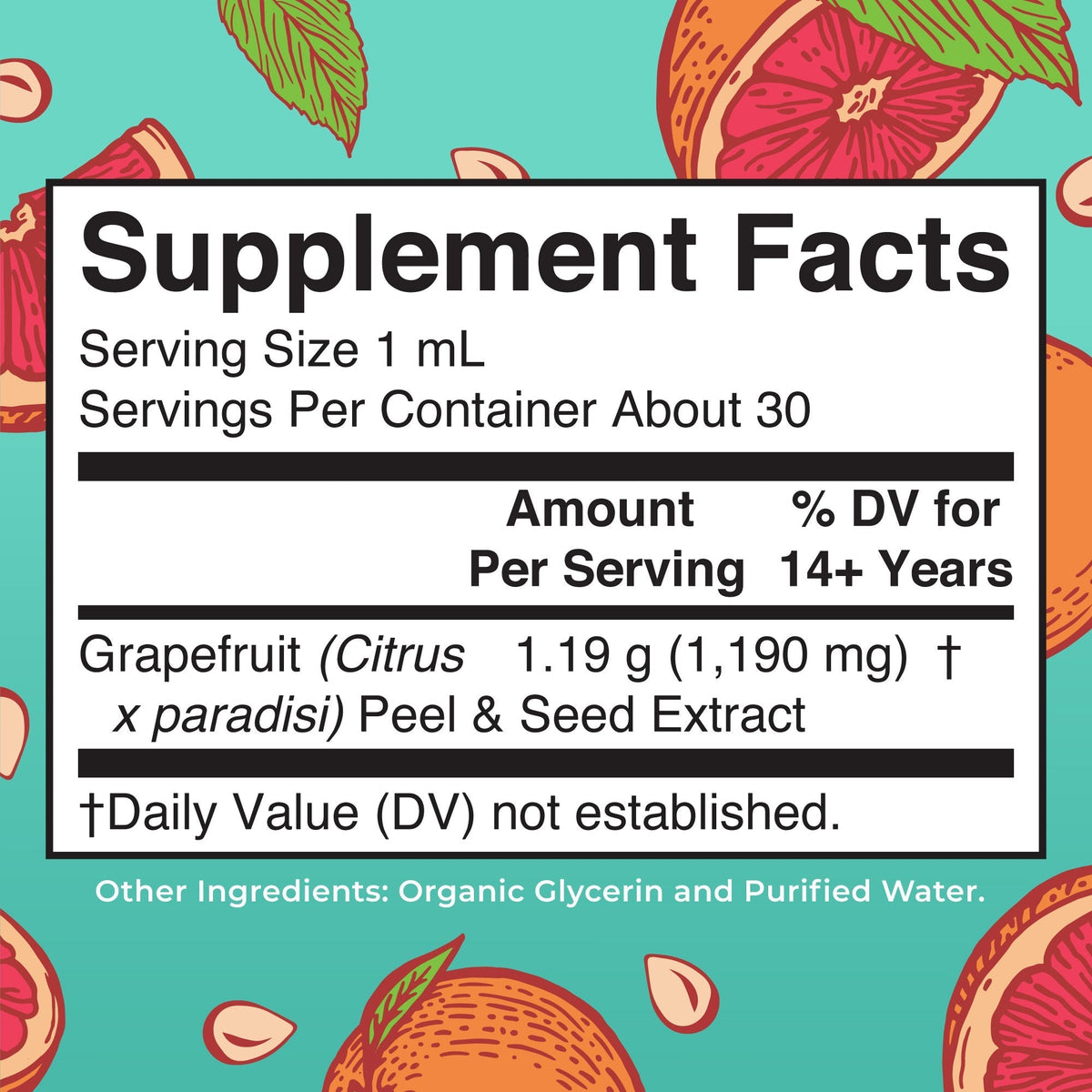 Grapefruit Seed Liquid Drops Supplement Facts