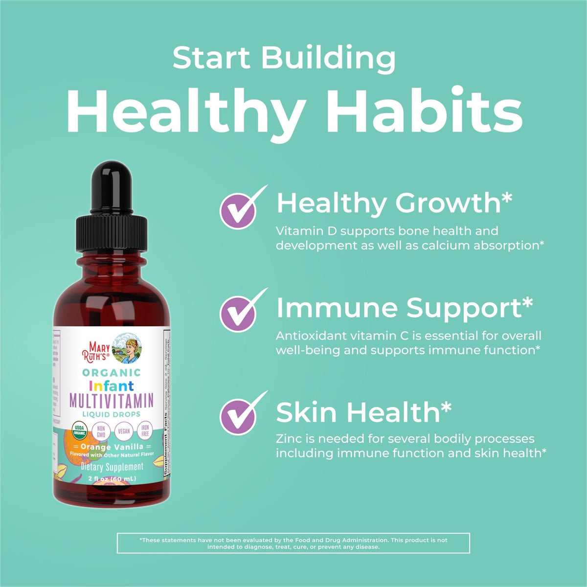 Organic Infant Multivitamin Liquid Drops Healthy Habits
