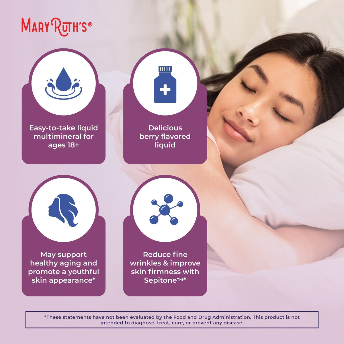 Liquid Nighttime Multimineral + Skin Renew 15oz Berry Dream Benefits