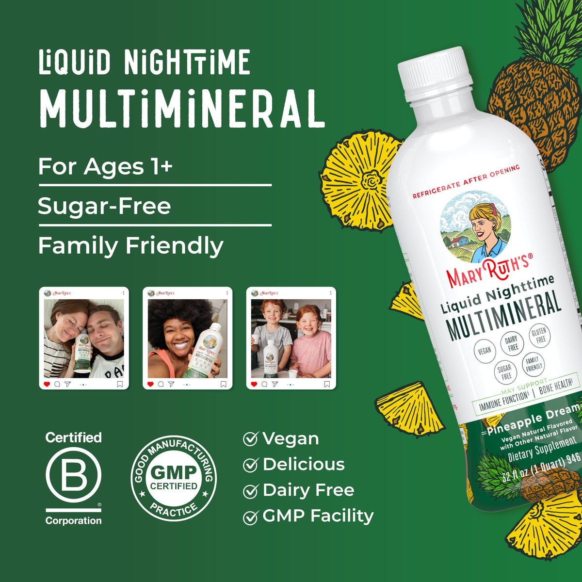 Liquid Nighttime Multimineral Pineapple 32oz 8