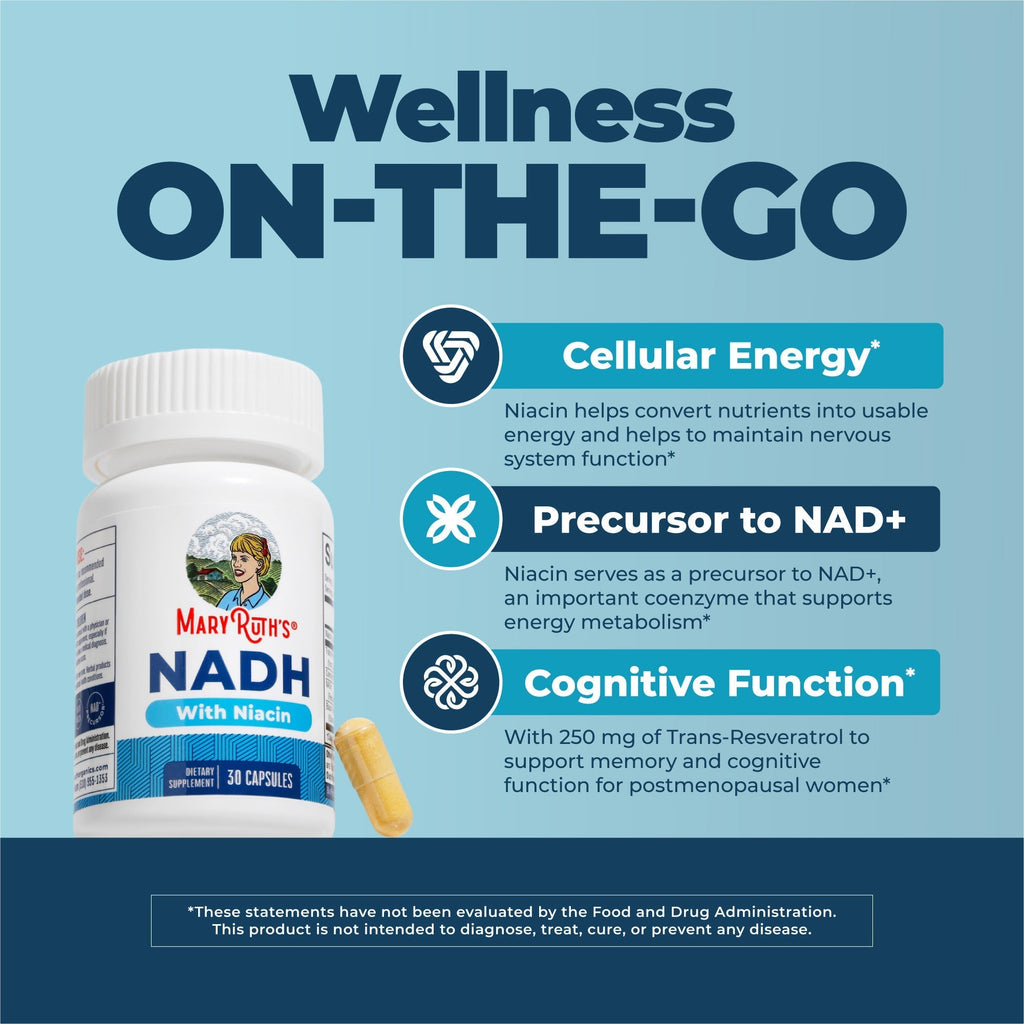 NADH Capsules 30 Count Wellness ON-THE-GO Maryruths