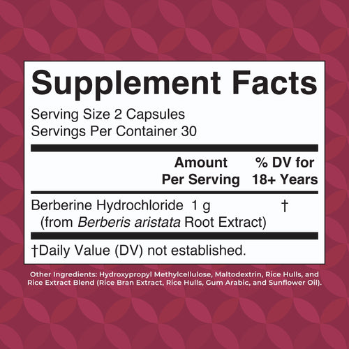 Berberine Capsules 60CT Supplement Facts