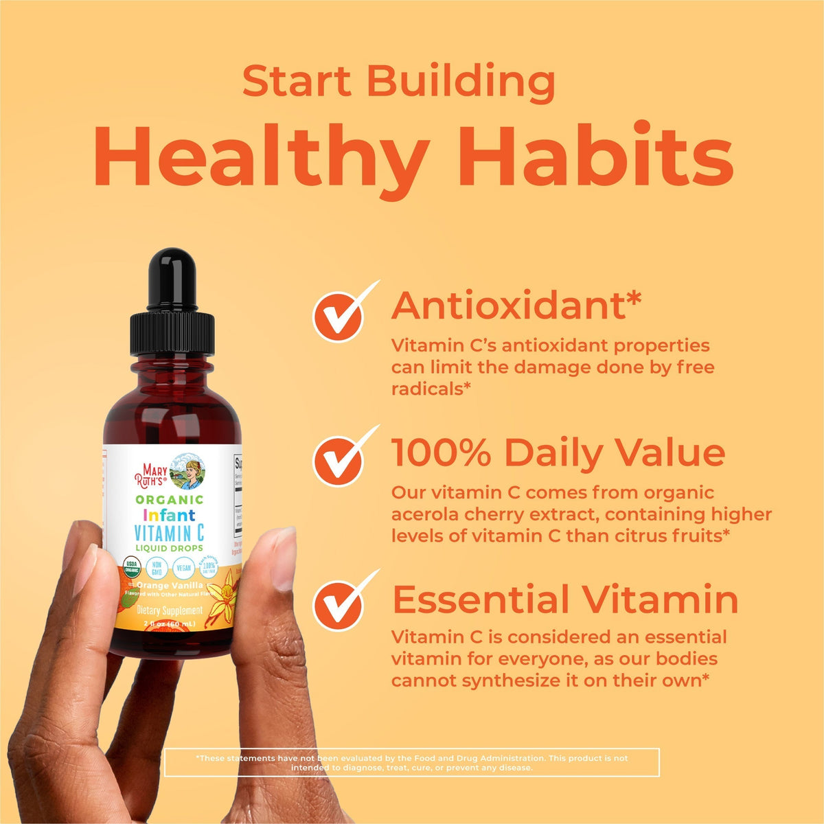 Organic Infants Vitamin C Liquid Drops Healthy Habits