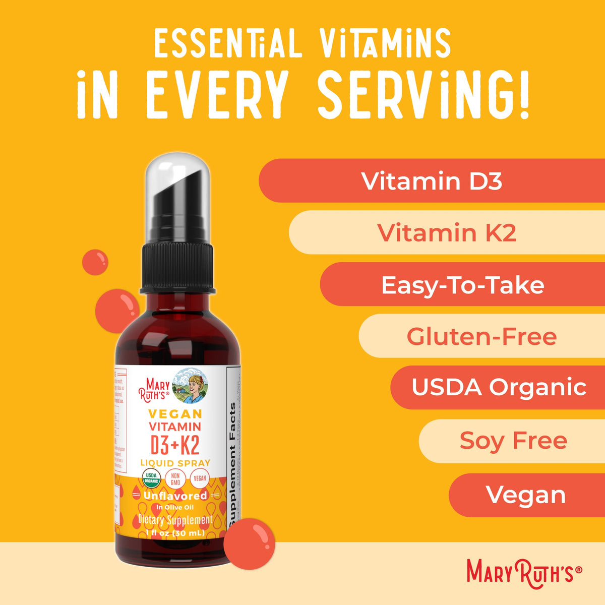 Organic D3 + K2 Spray Ingredients