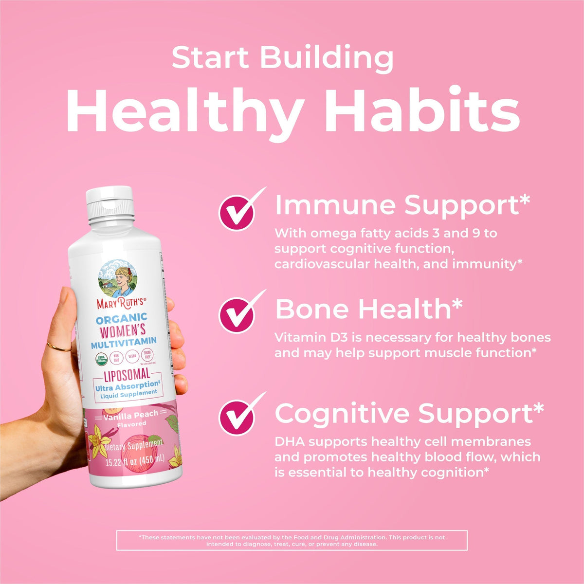 Women’s Organic Multivitamin Liposomal (Vanilla Peach) 15 oz Healthy Habits