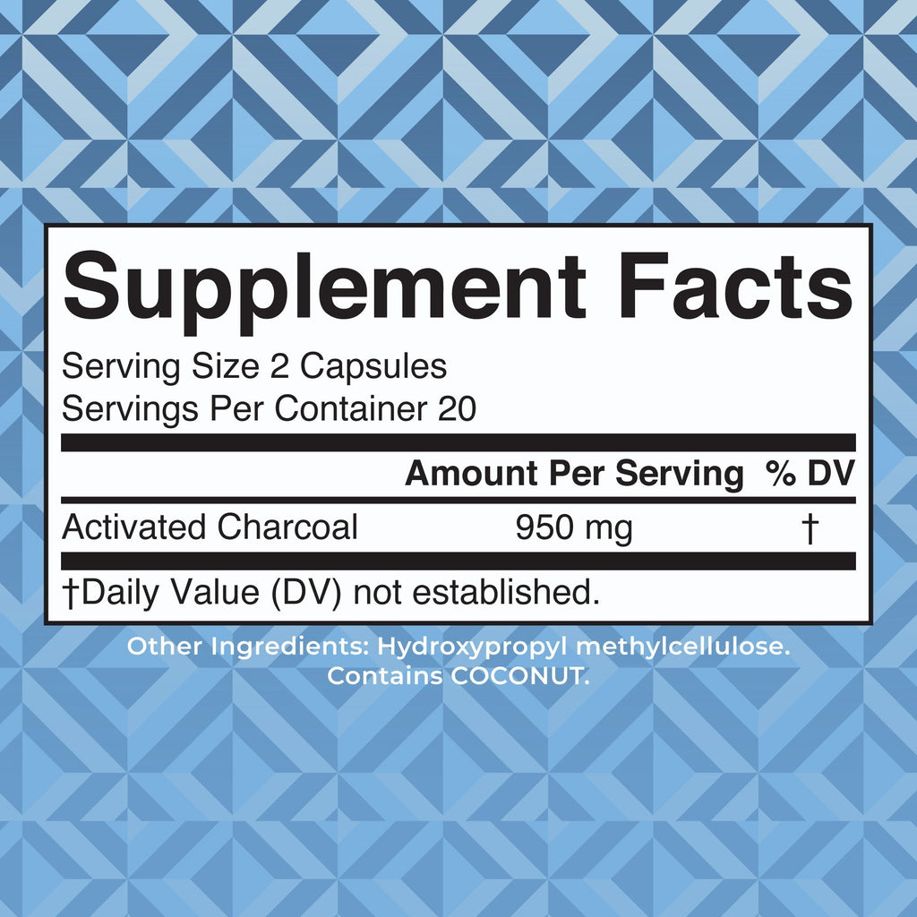 Activated Charcoal Capsules Supplement Facts