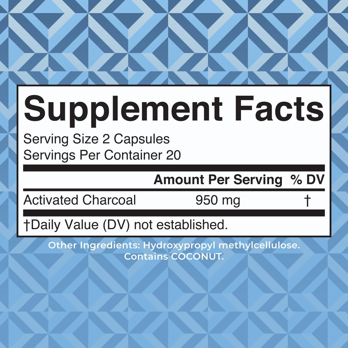 Activated Charcoal Capsules Supplement Facts