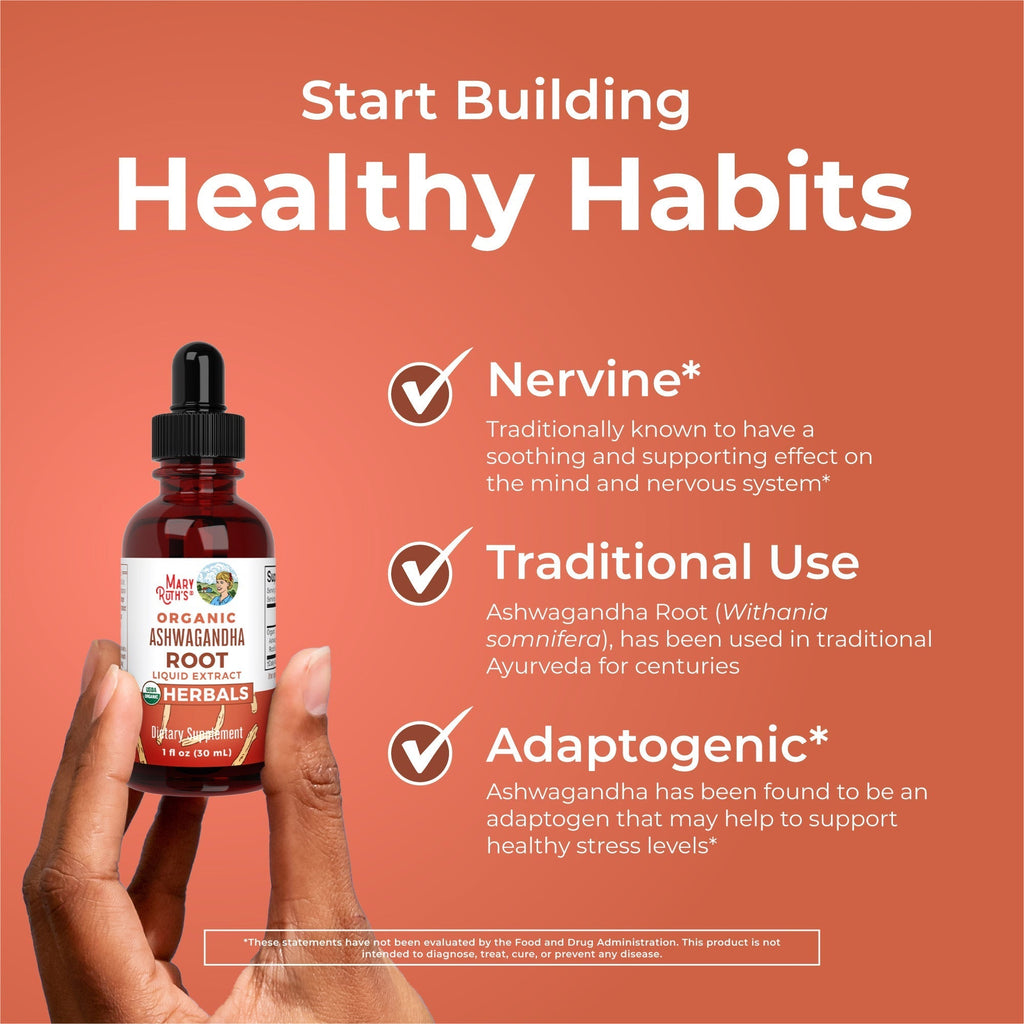 Organic Ashwagandha Root Liquid Drops Healthy Habits