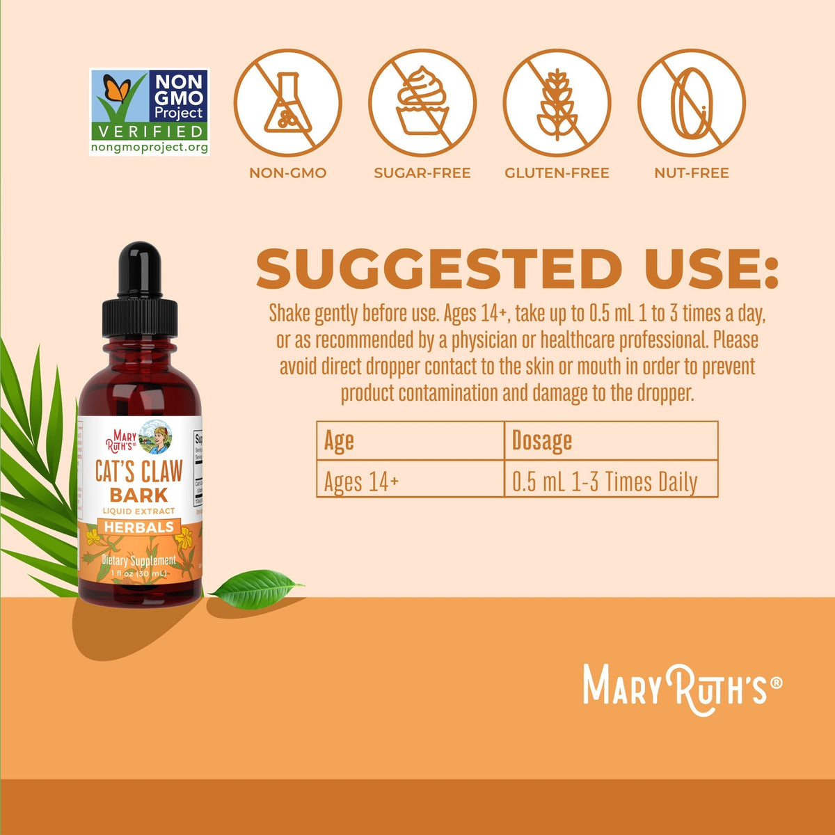 Cat’s Claw Liquid Drops Suggested Use