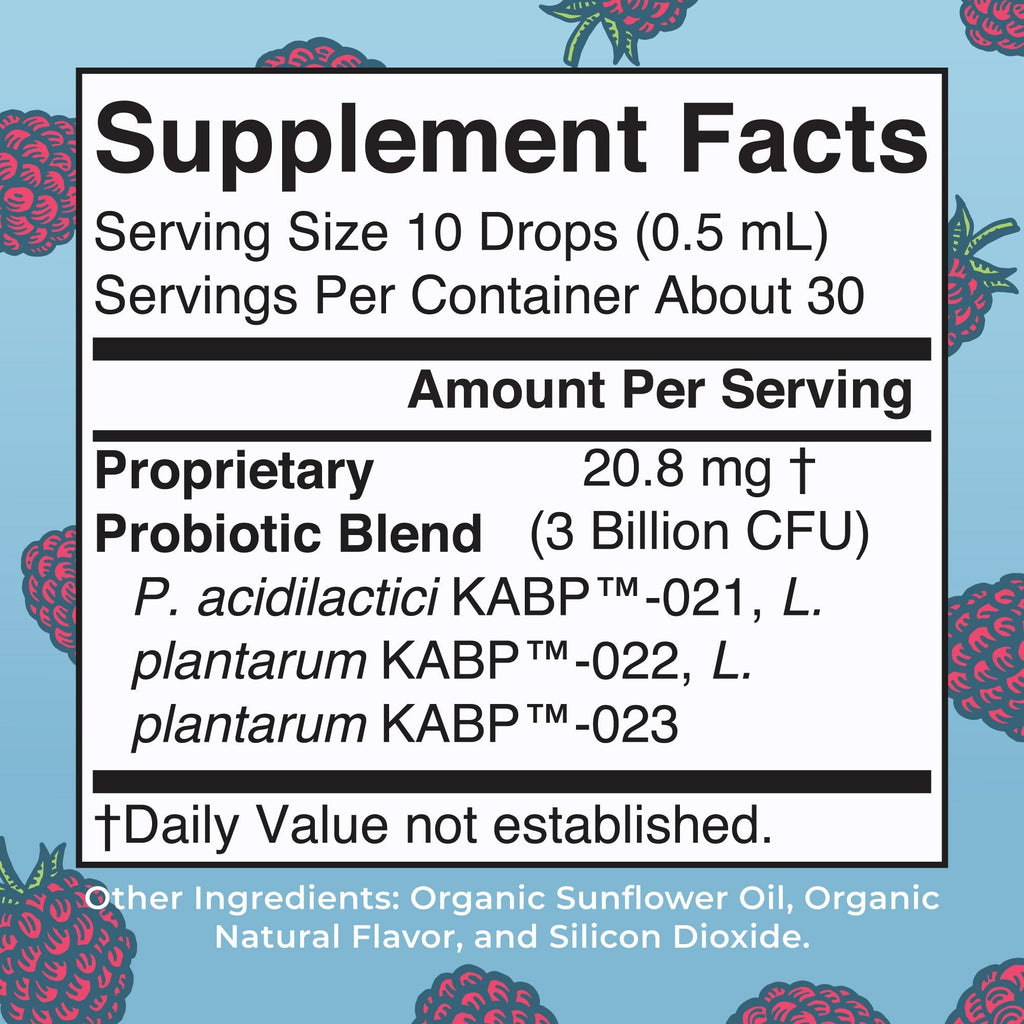 Organic Women's 40+ Precision Probiotic Digestive Liquid Drops 0.5oz Raspberry Supplement Facts