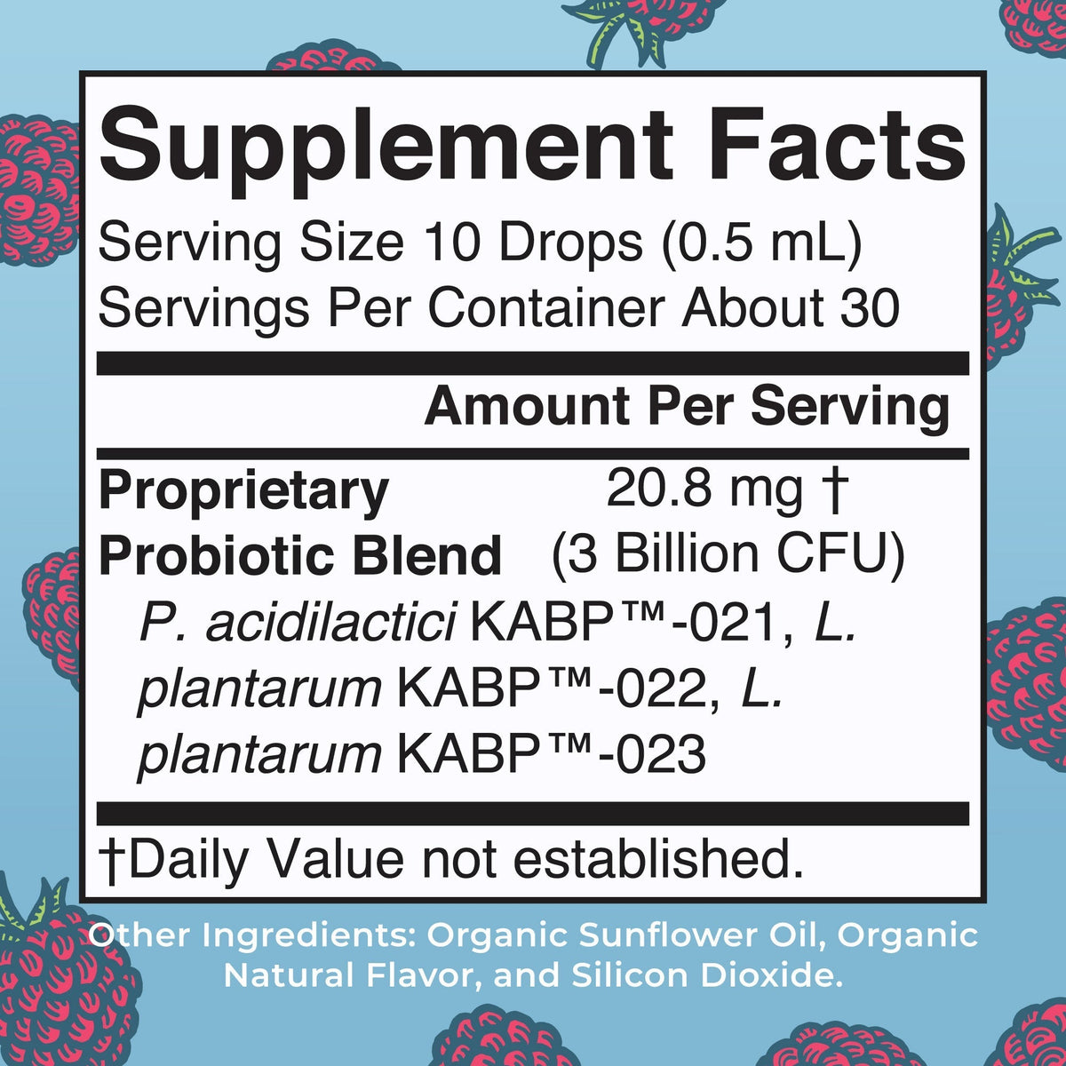 Organic Women's 40+ Precision Probiotic Digestive Liquid Drops 0.5oz Raspberry Supplement Facts