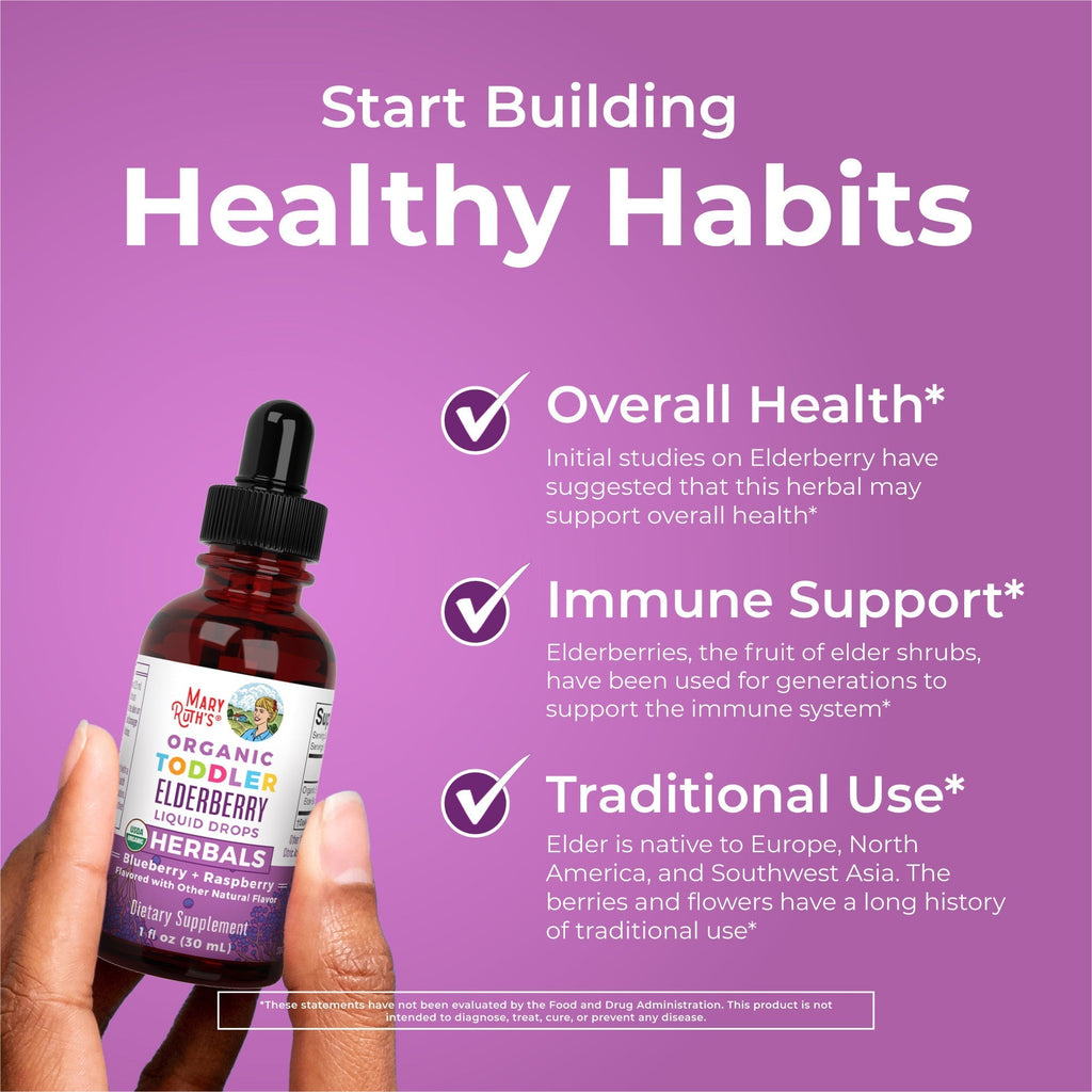 Organic Toddler Elderberry Liquid Drops Healthy Habits