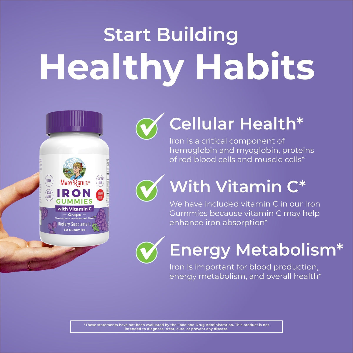 Iron Gummies Grape Healthy Habits