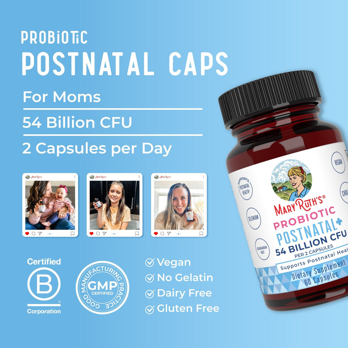Probiotic Postnatal+ 60 Capsules Lifestyle Bottle
