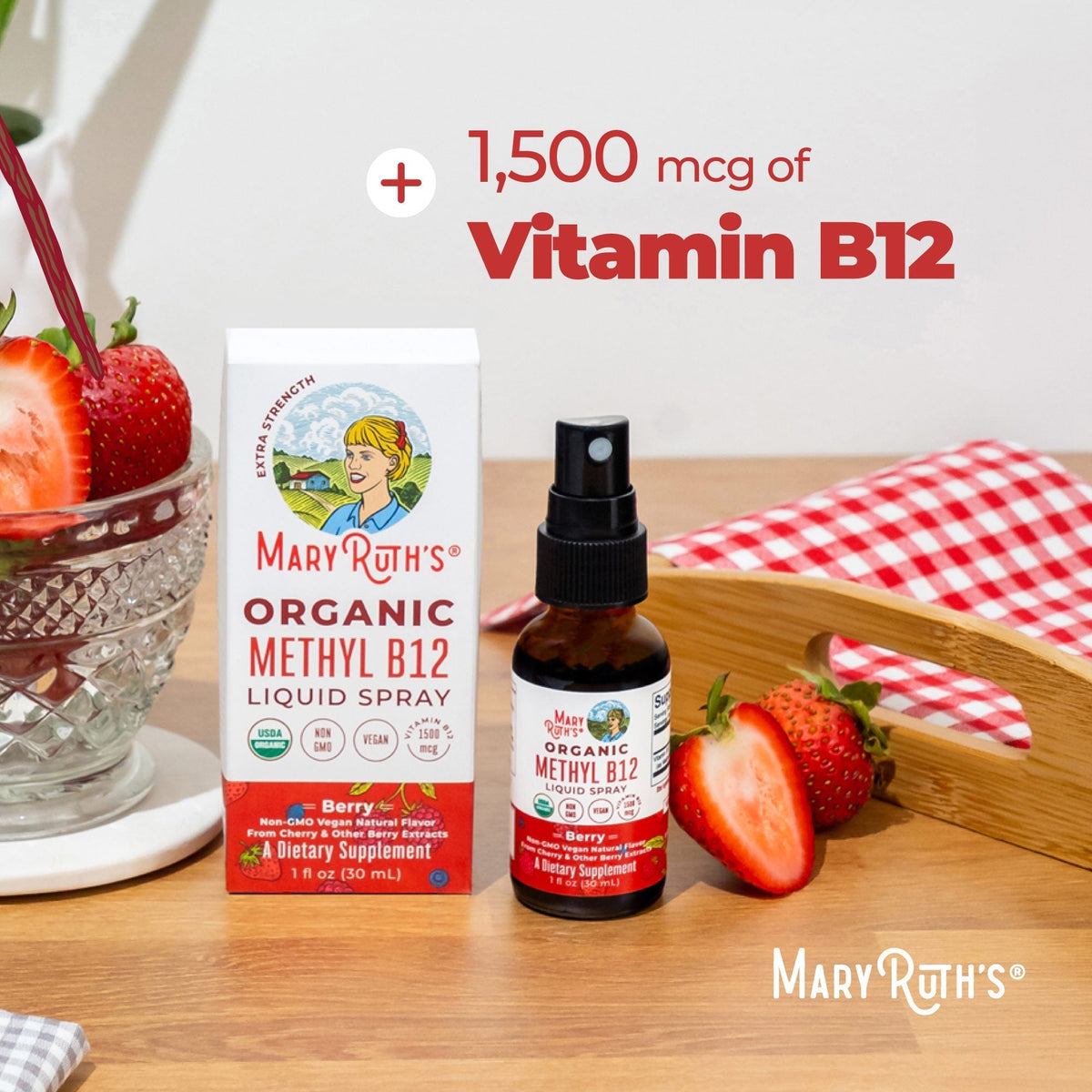 Methyl B12 Organic Spray 1oz Berry Ingredients