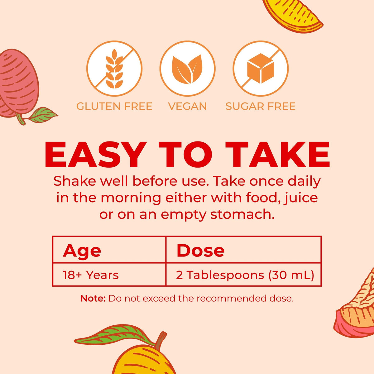 Liquid Morning Multivitamin + Hair Growth Peach Mango 30oz Easy To Take