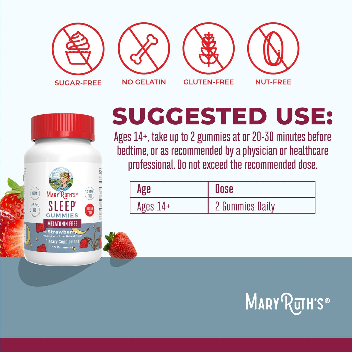 Melatonin Free Sleep Gummies 60ct Suggested Use