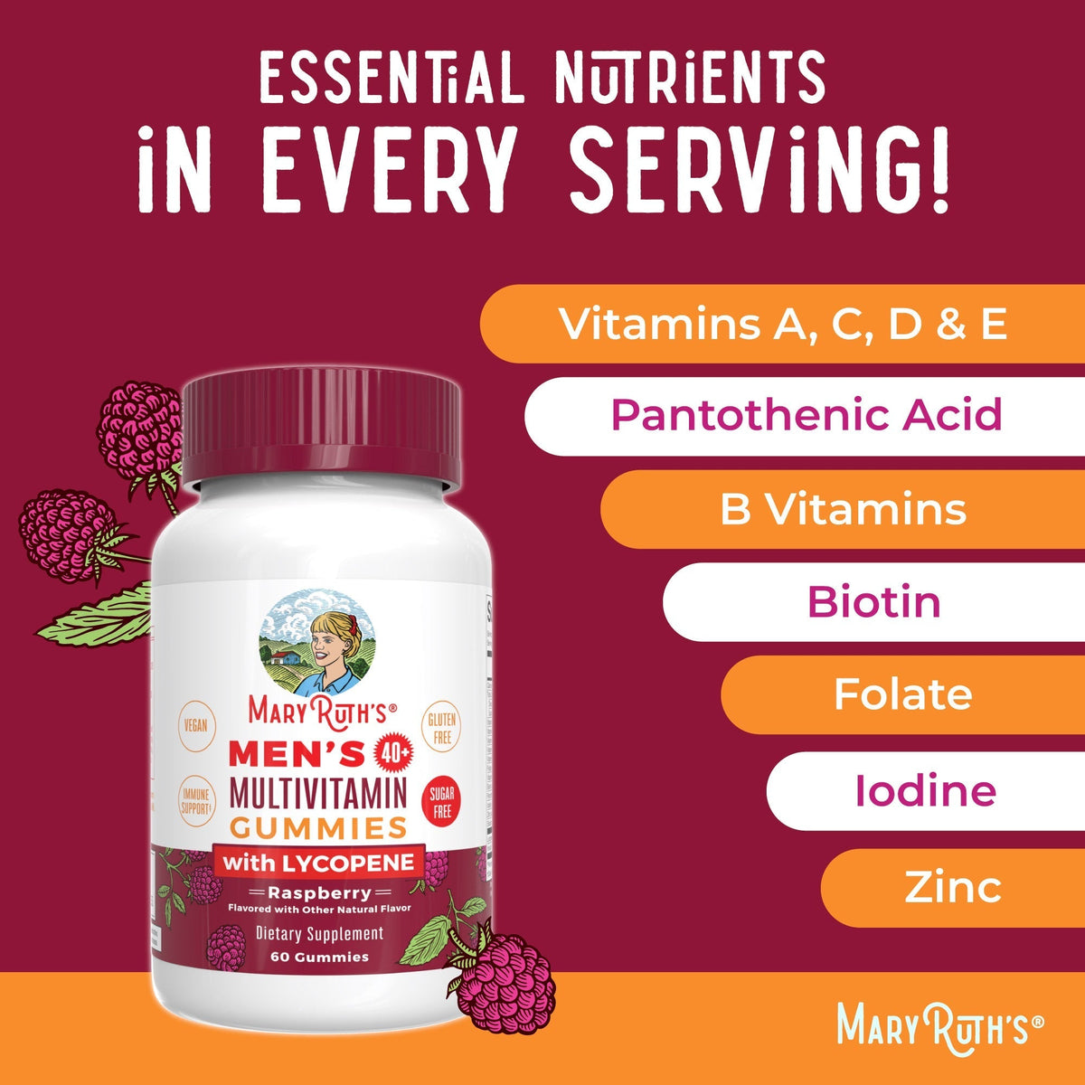 Men’s 40+ Multivitamin Gummies 60ct Ingredients