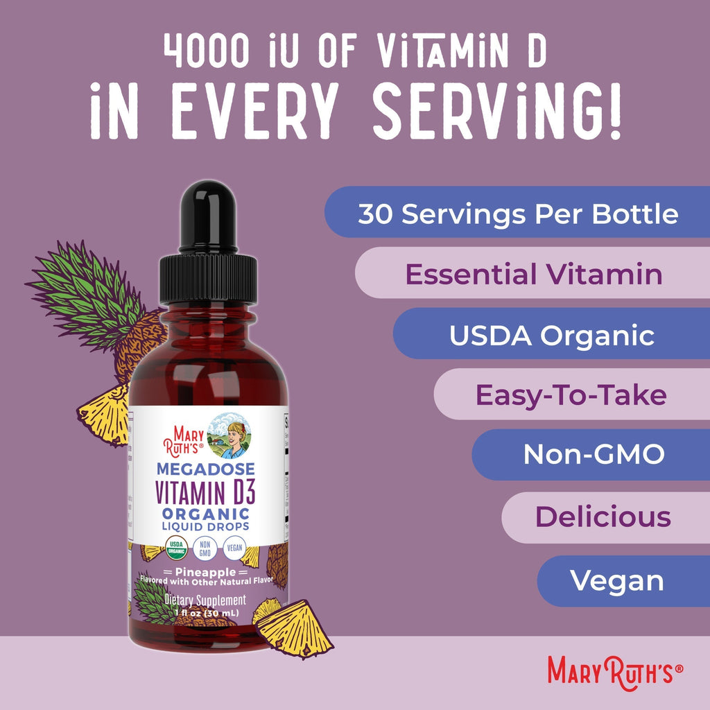 Megadose D3 Organic Liquid Drops 1oz Ingredients