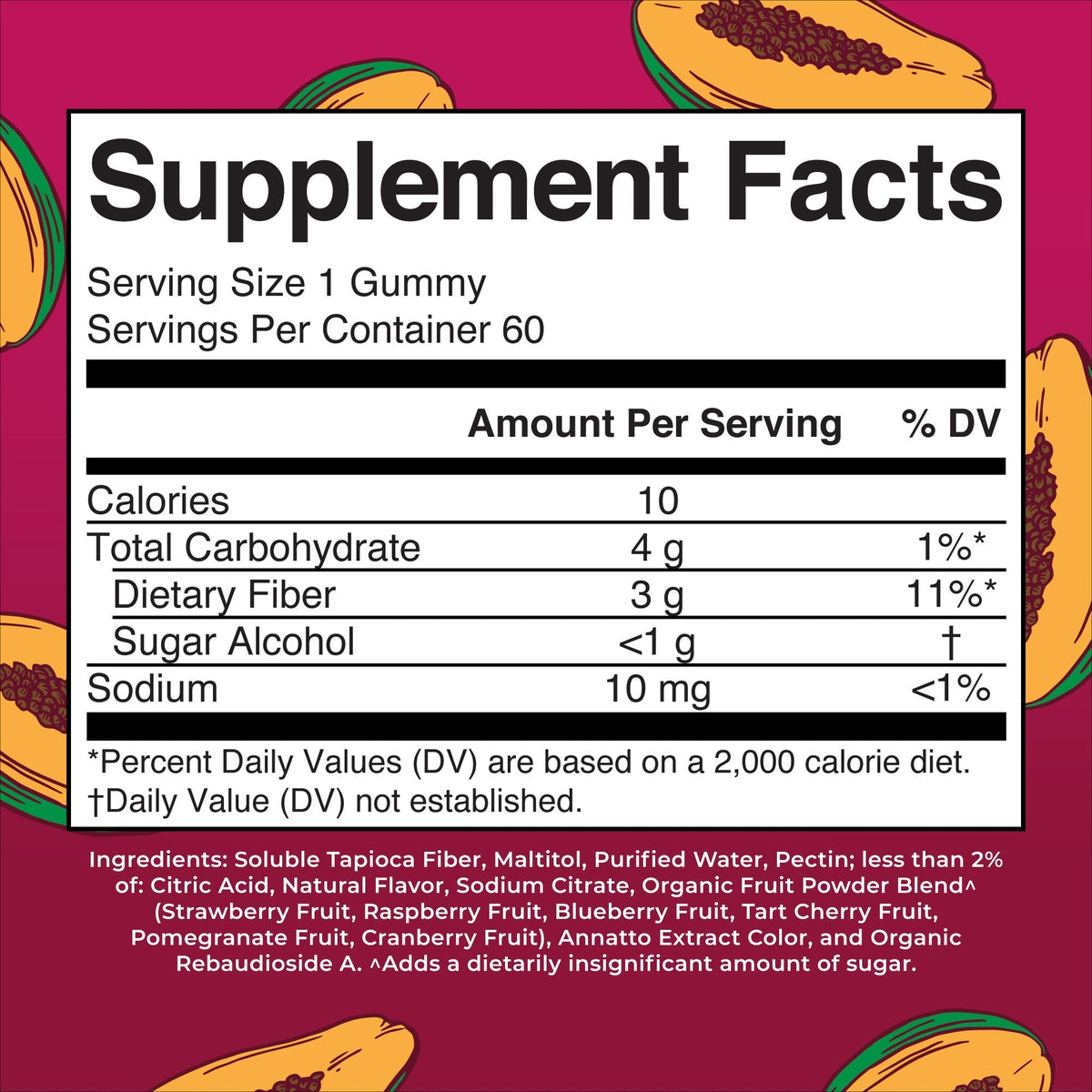 Fiber Gummies Supplement Facts
