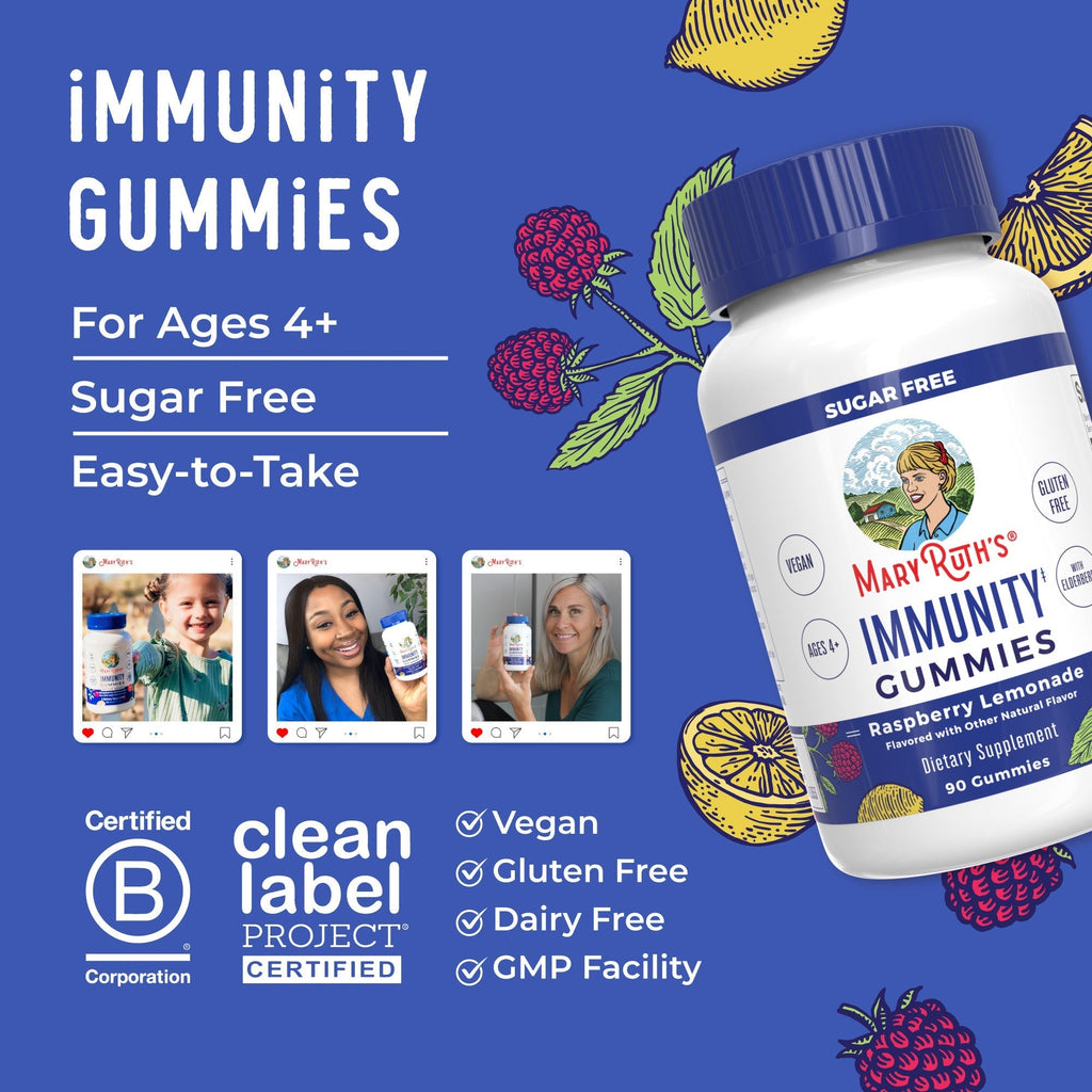 Sugar Free Immunity Gummies (Raspberry Lemonade) 90 count Lifestyle Bottle