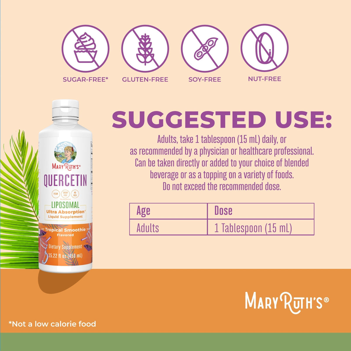 Quercetin Liposomal 15 oz Suggested Use