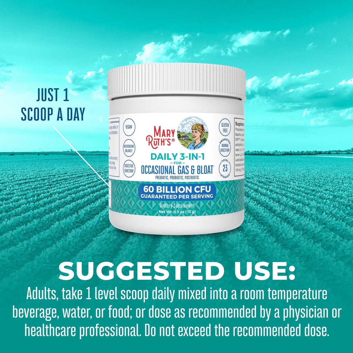 3-in-1 Gas & Bloat Powder Suggested Use
