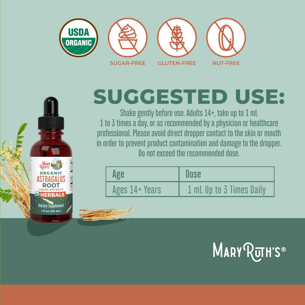 Organic Astragalus Root Herbal Drops Suggested Use