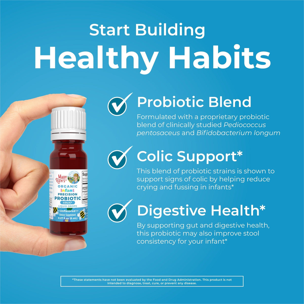 Organic Infant Precision Probiotic Colic Liquid Drops 0.27oz Unflavored Healthy Habits