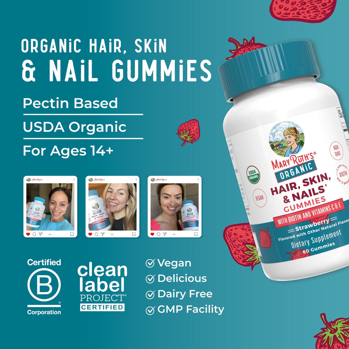 Organic Hair, Skin, & Nails Gummies 8