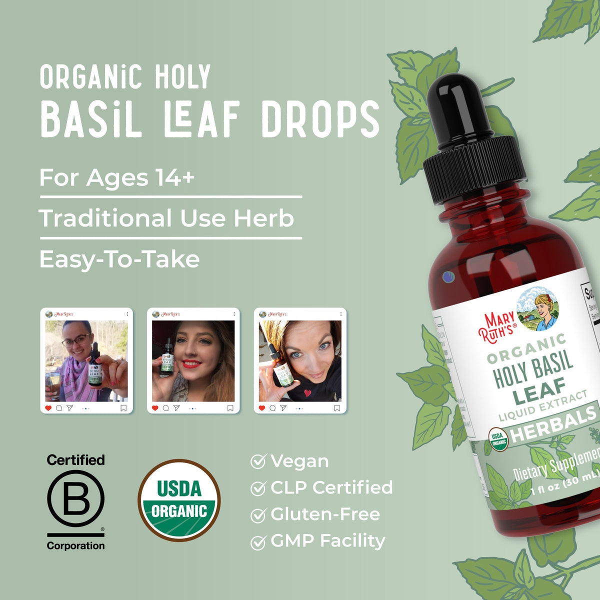 Organic Holy Basil Leaf Liquid Drops 8