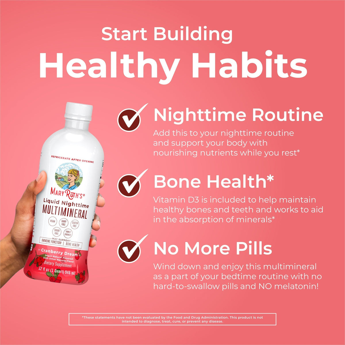 Liquid Nighttime Multimineral Cranberry 32oz Healthy Habits