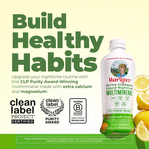 Extra Strength Nighttime Multimineral Lemonade Dream 32oz Build Healthy Habits