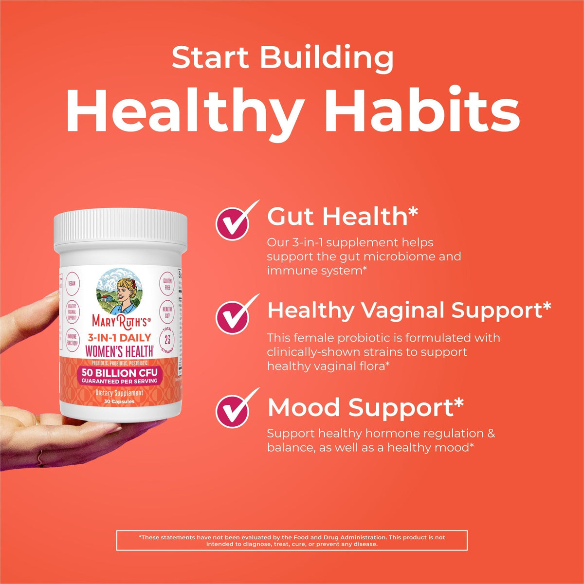 3-in-1 Daily Women's Health Capsules Healthy Habits