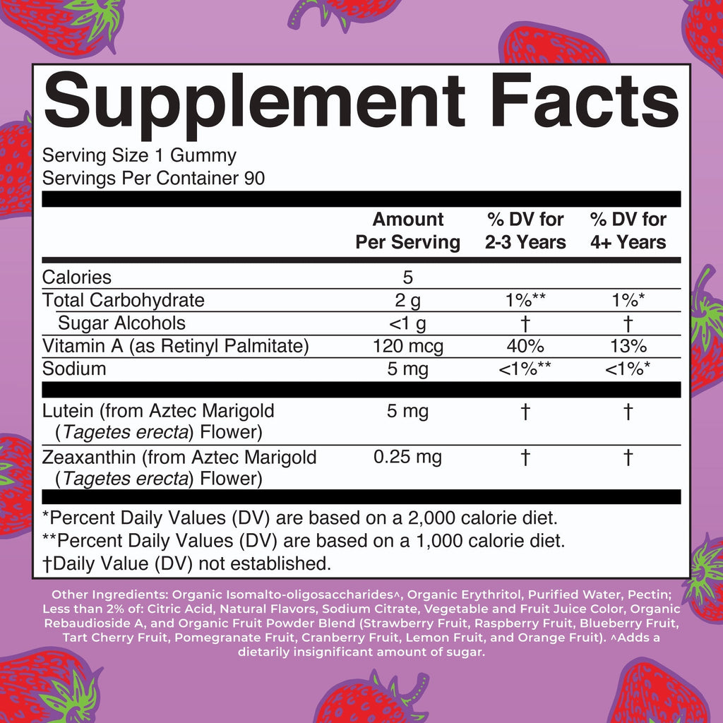 Eye Care Gummies Supplement Facts