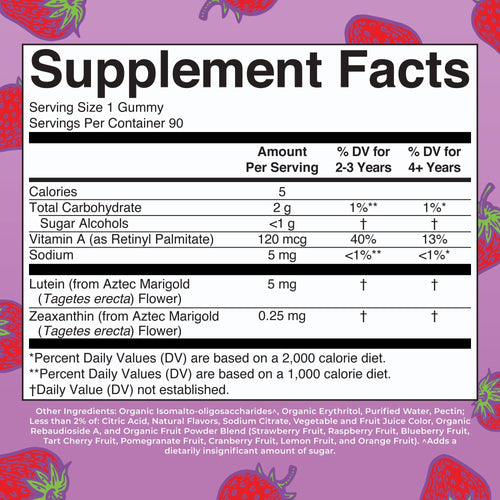 Eye Care Gummies Supplement Facts