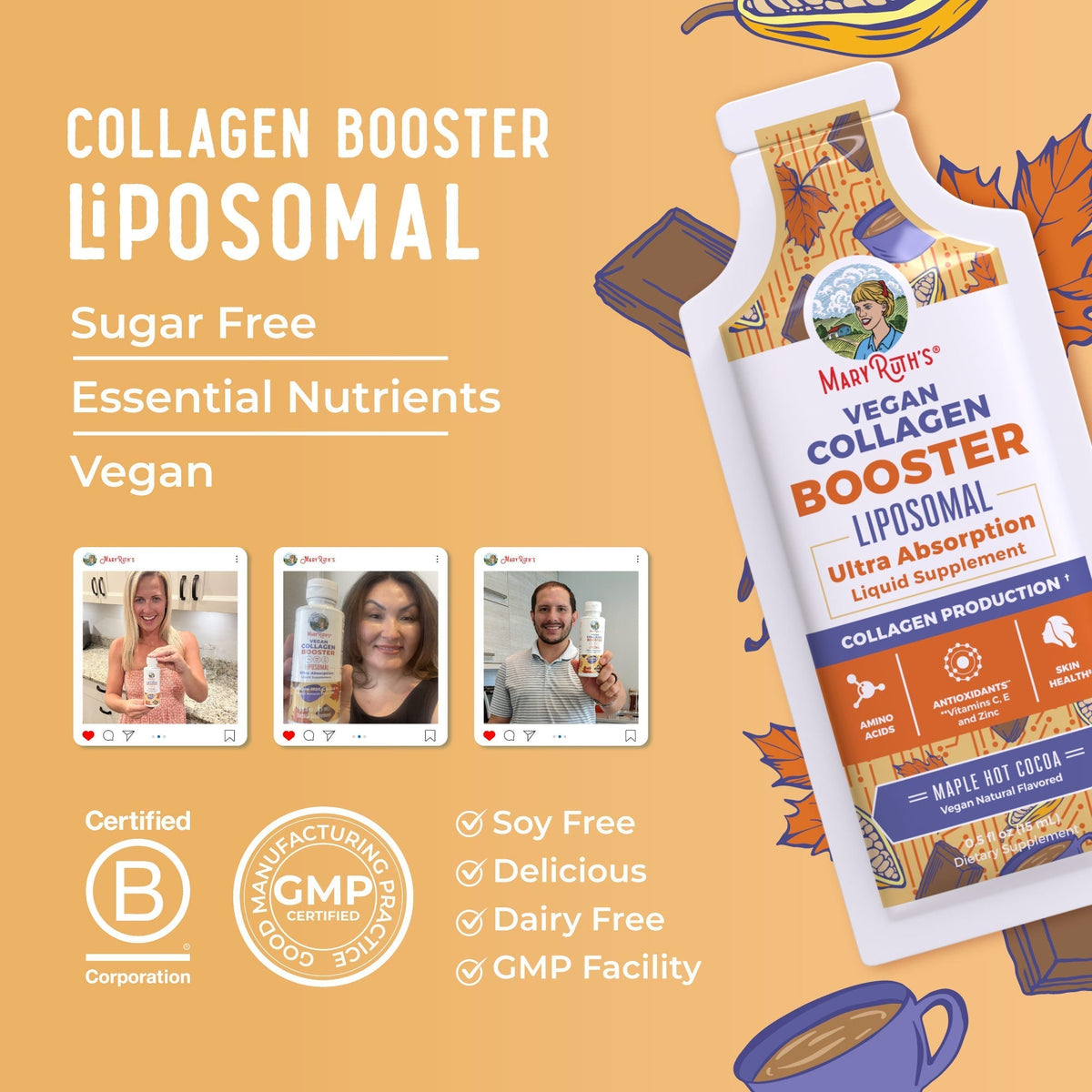 Vegan Collagen Booster Liposomal Pouches Lifestyle Bottle