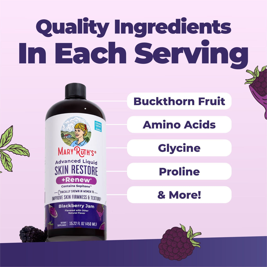 Advanced Liquid Skin Restore and Renew 15oz Blackberry Jam Ingredients