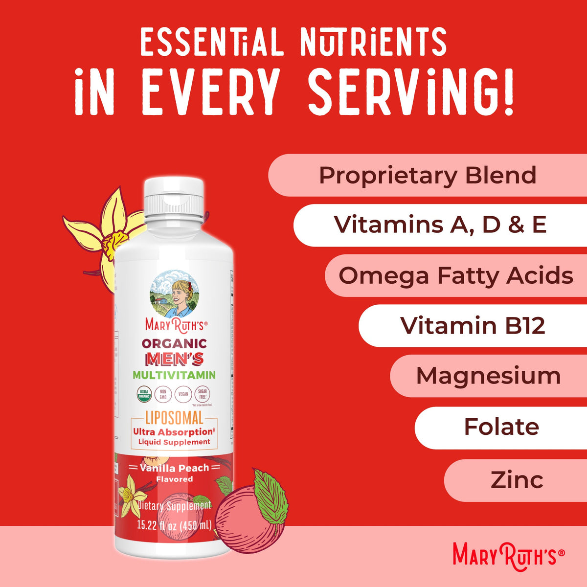 Men’s Organic Multivitamin Liposomal 15oz Ingredients