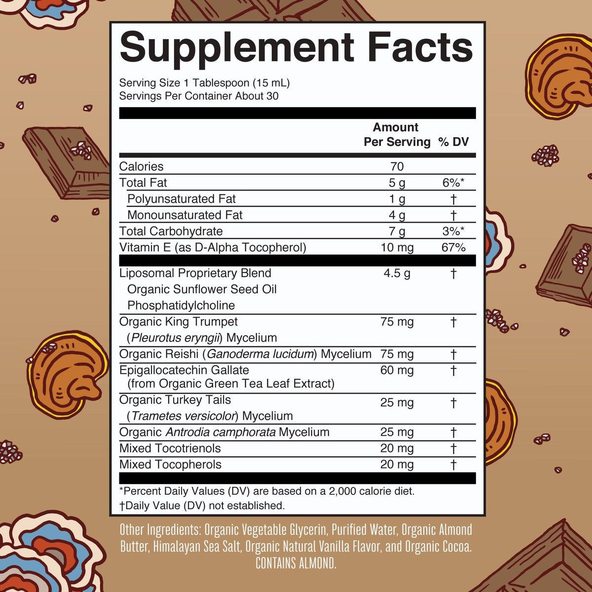 Functional Mushrooms Liposomal Supplement Facts