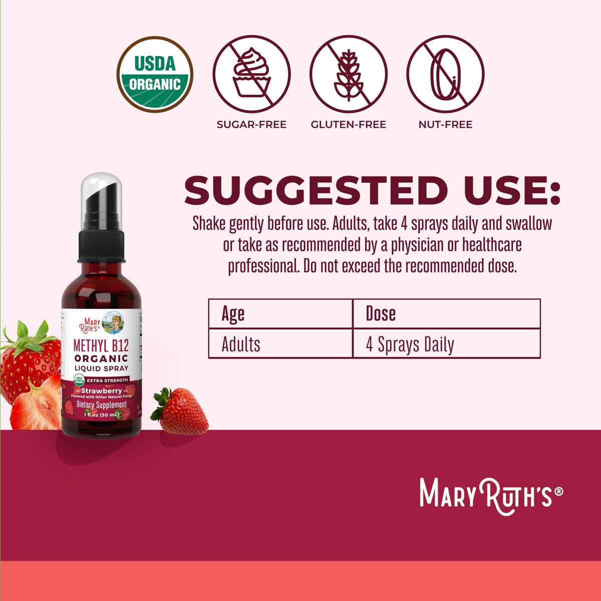 Methyl B12 Organic Spray Strawberry Suggested Use