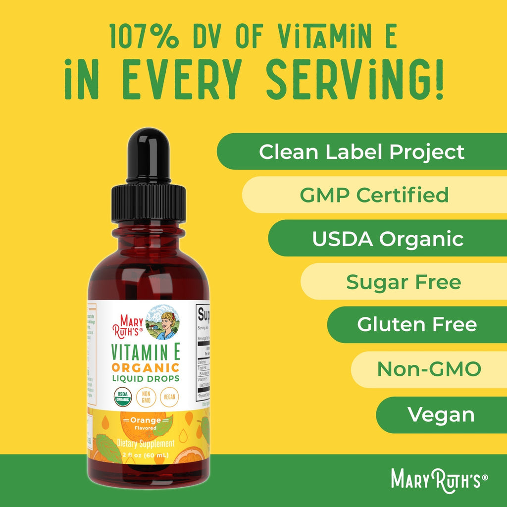 Vitamin E Organic Liquid Drops (Orange) 2 oz Ingredients