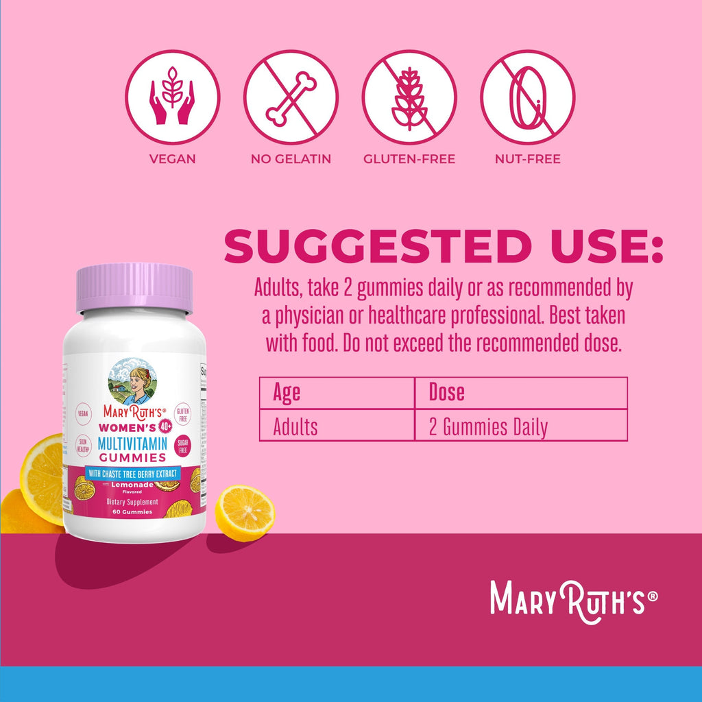 Women’s 40+ Multivitamin Gummies (Lemonade) 60 Count Suggested Use