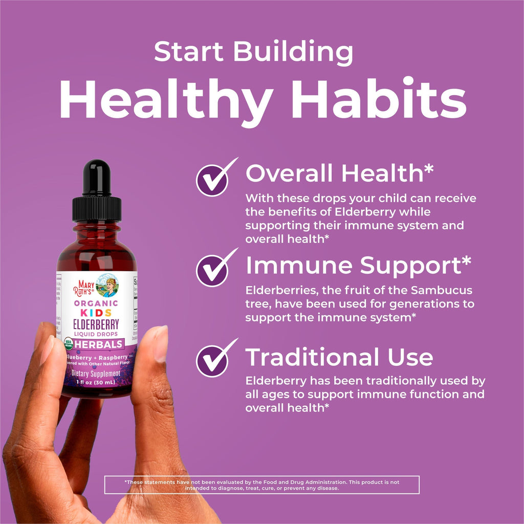 Organic Kids Elderberry Liquid Drops Healthy Habits