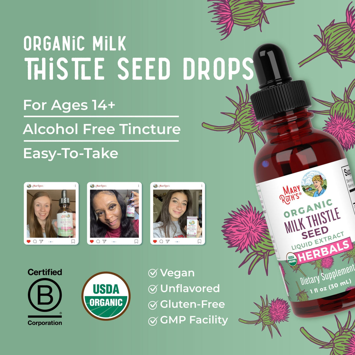 Organic Milk Thistle Seed Liquid Drops Lifestyle Bottle