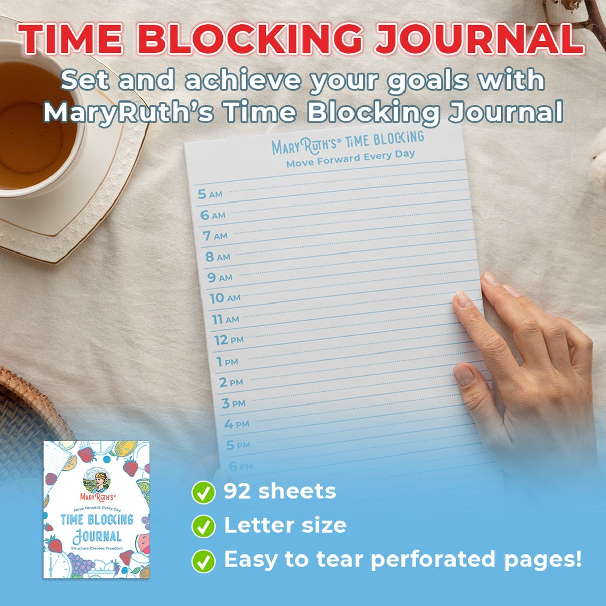 Time Blocking Journal Book Set your goals