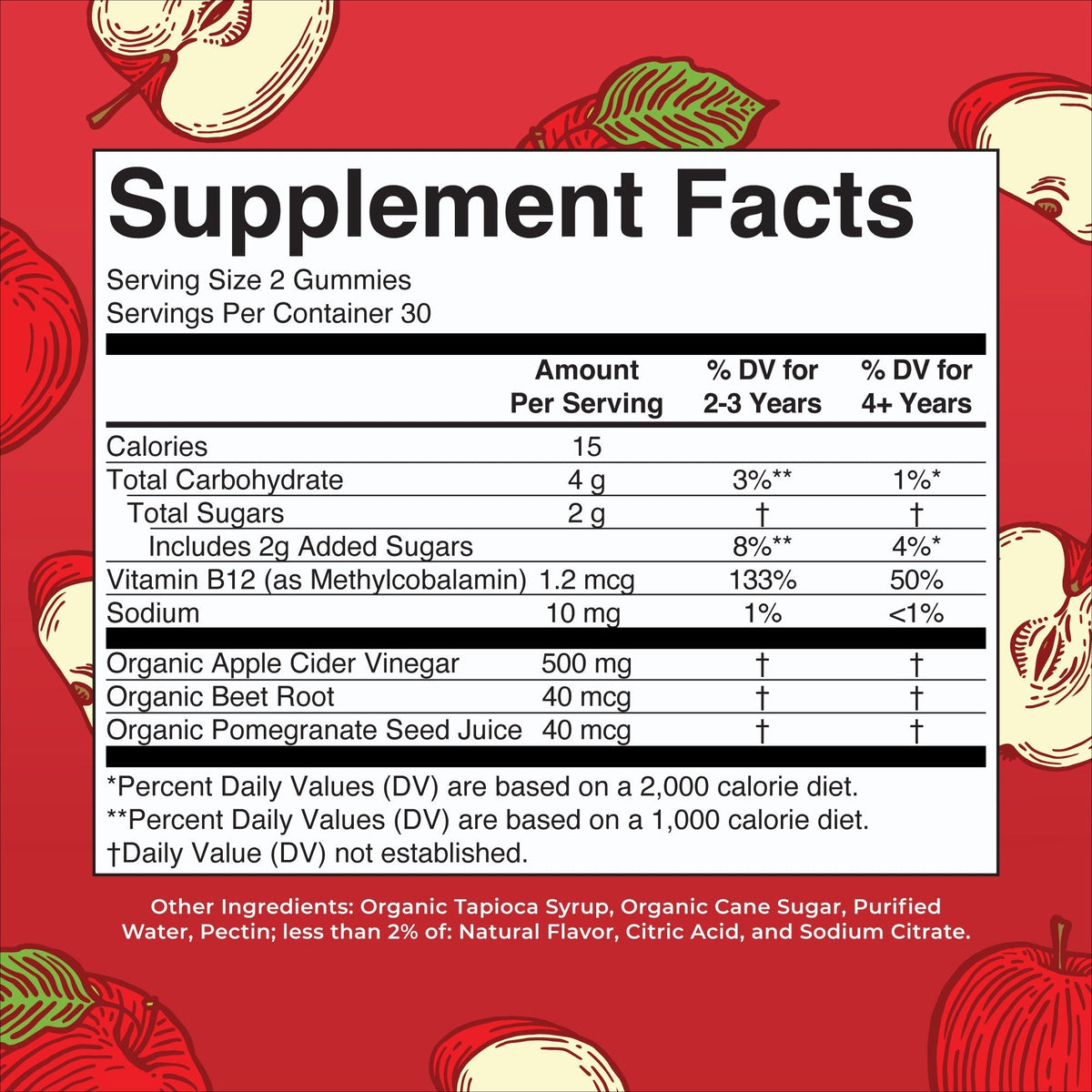 Apple Cider Vinegar Gummies Supplement Facts
